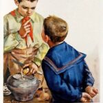 Мальчики чистят картошку