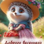 Ежик в шляпе и с корзинкой